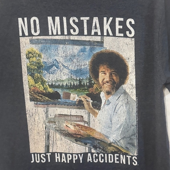 Old Navy Bob Ross Paint Painting Short Sleeve T Shirt Tee - Picture 2 of 6